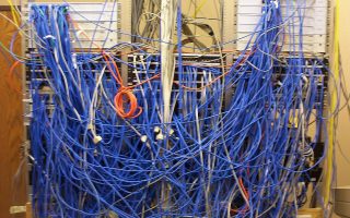 Wiring closet full of patch cables