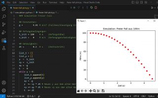 Python code in a text editor